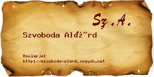 Szvoboda Alárd névjegykártya